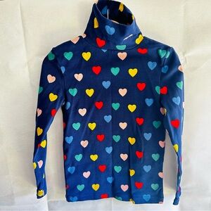 Mini Boden Colorful Heart Turtleneck Navy-5T